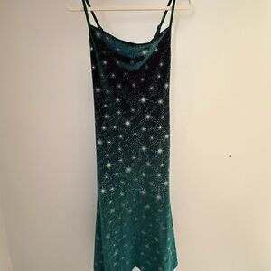 SHEIN Teal Star Pattern Dress